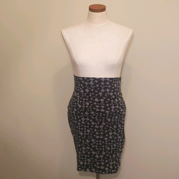 Lily White Houndstooth High Waisted Pencil Skirt L - Picture 3 of 10